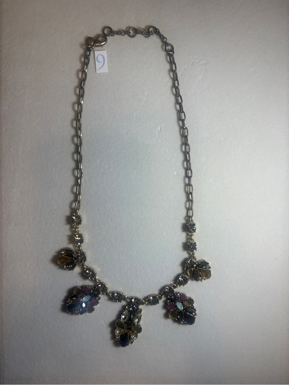 J. Crew Multicolor Crystal Floral Drop Necklace